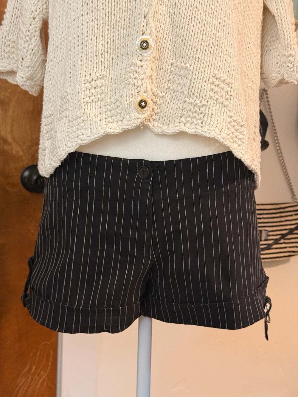 Y2K Ariella Low Rise Pinstripe Micro Shorts